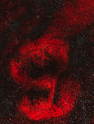 55a Detail  Bloodcloth I (100x150) Acryl op doek